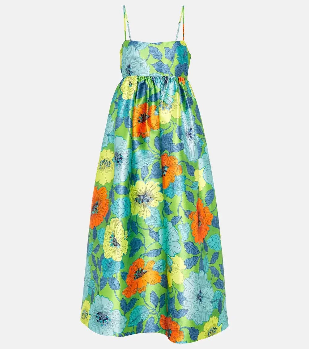 Alemais Calpyso Midi Dress Green Blue Floral Size AU 10 Exclusive photo 5