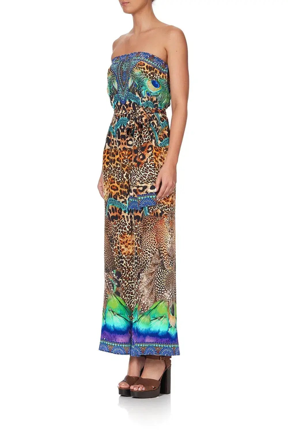 Camilla Mother Xanadu Tie Waist Strapless Jumpsuit Print Size XL photo 5