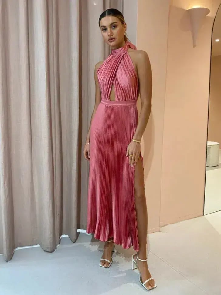 L'Idee Renaissance Split Gown in Dusty Rose Size 8 photo 2