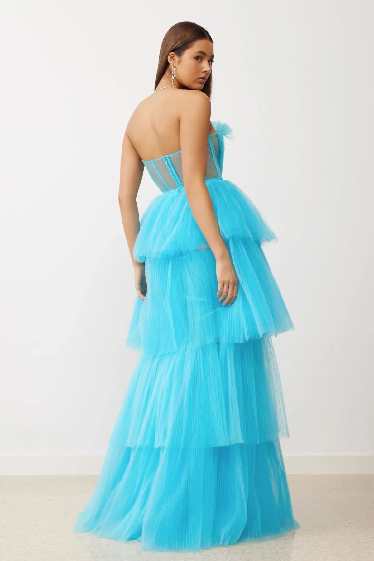 Studio Lexi Cruz Gown Turquoise Size 10 photo 3