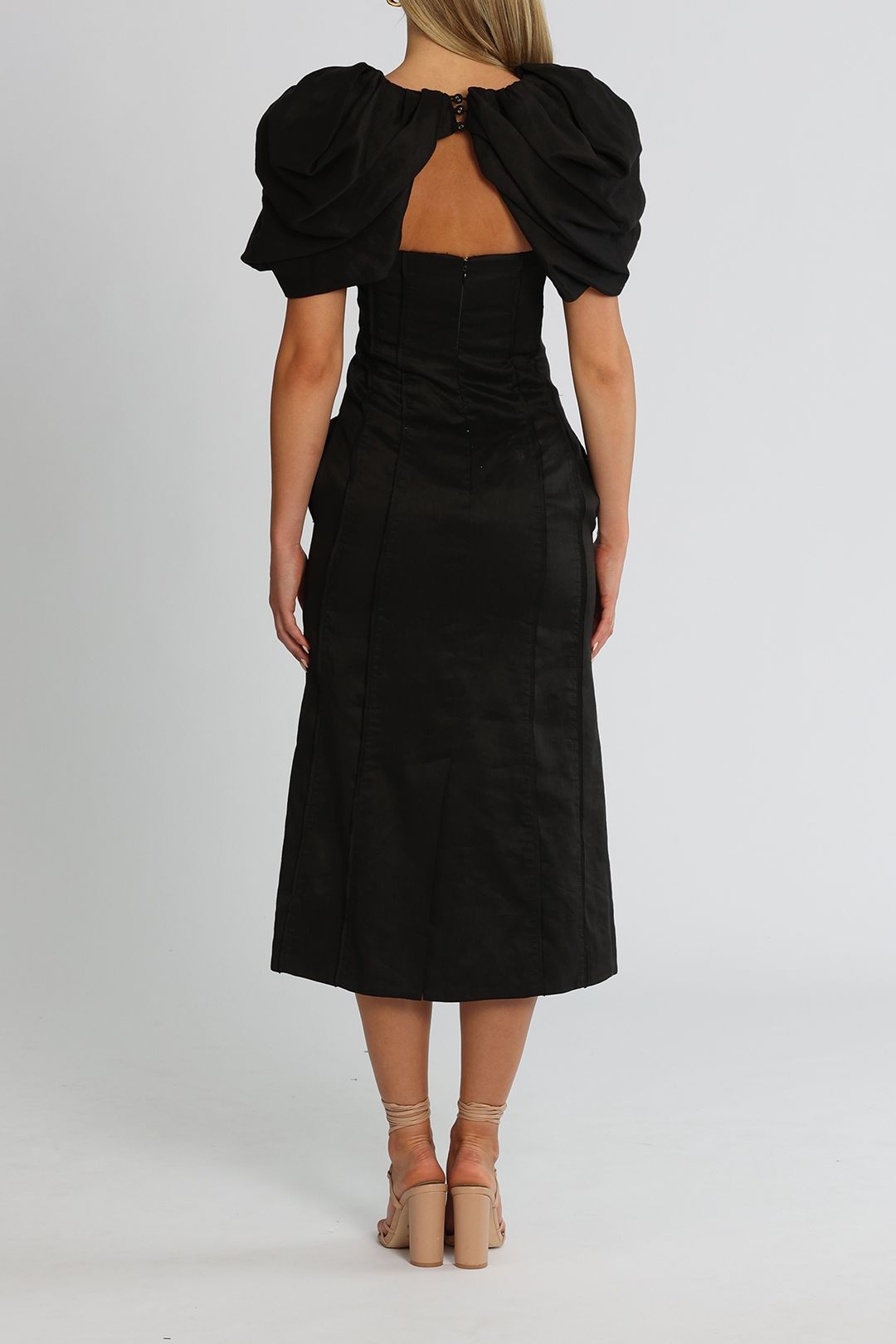 Admiral Butterfly Midi Dress - Black photo 3