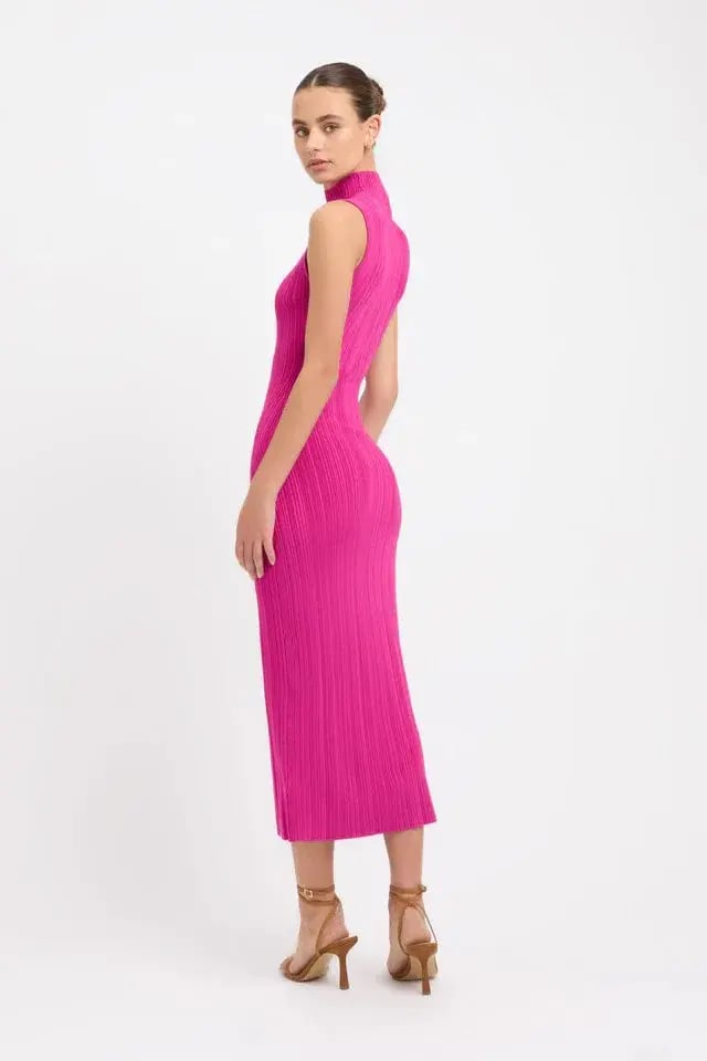 Kookai Raisa Funnel Midi Dress Pink Size 0/ Au 6 photo 2