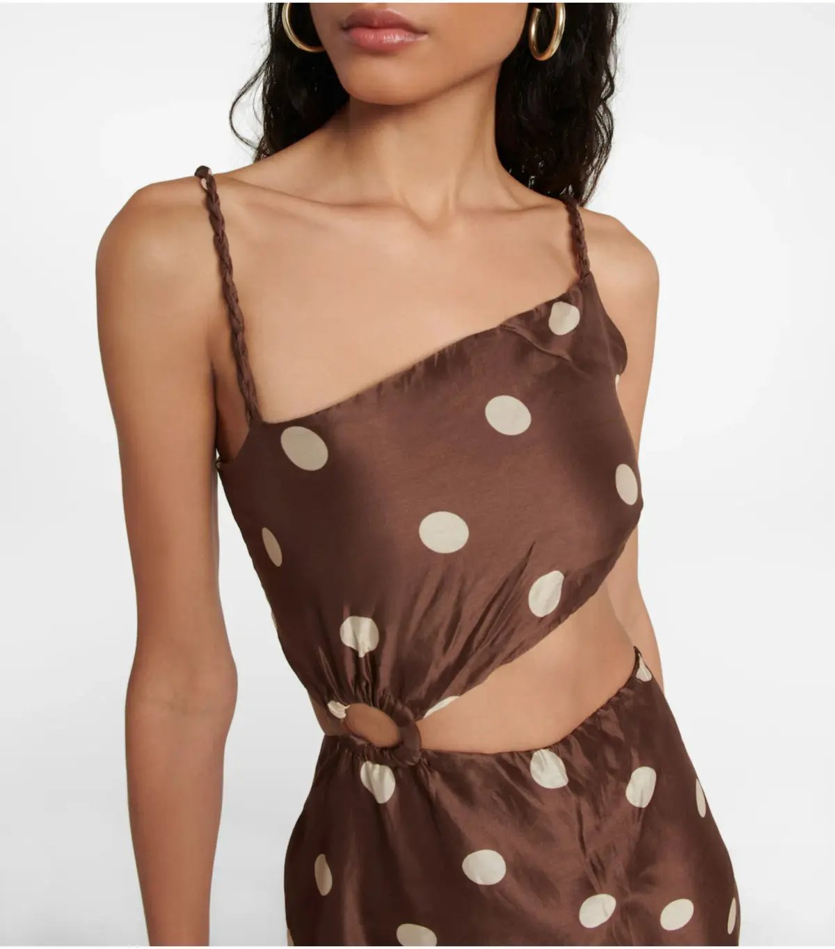 Sir The Label Vivi Asymmetrical Cut Out Dress in Marlon Polka Dot Print Size 1 / AU 8 photo 3