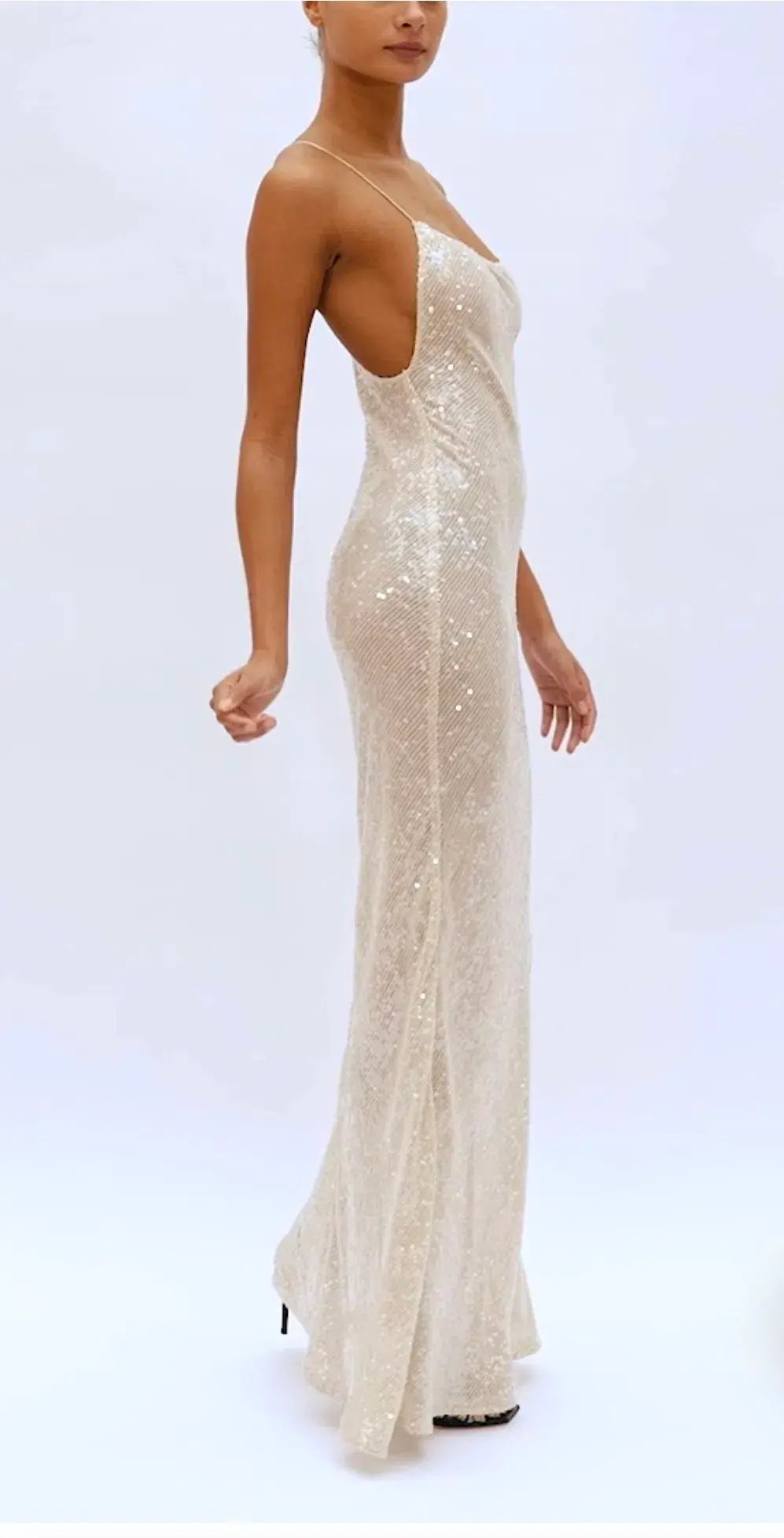 Rat & Boa Olympia Sequin Maxi Dress Ivory Size XS / AU 6 photo 2