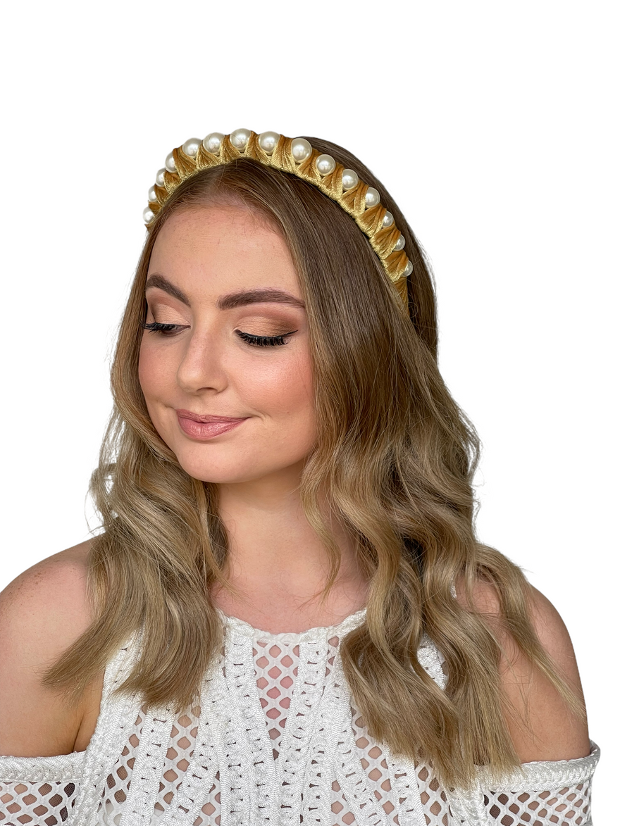 Jeanette Maree Lucia Pearl Headband Gold photo 2