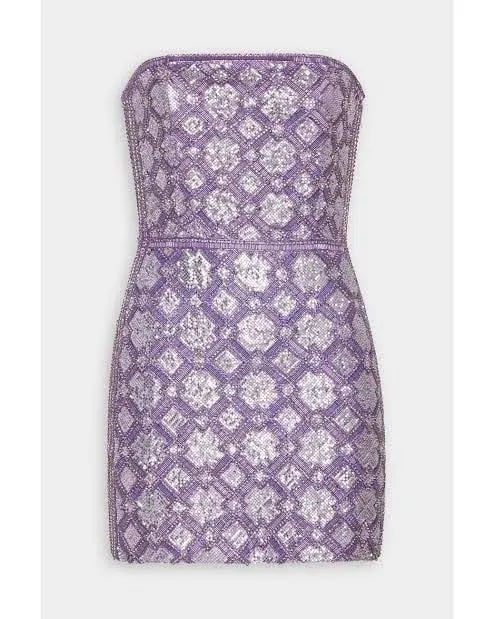 Retrofete ‘Heather’ Lilac Beaded Mini Dress photo 5