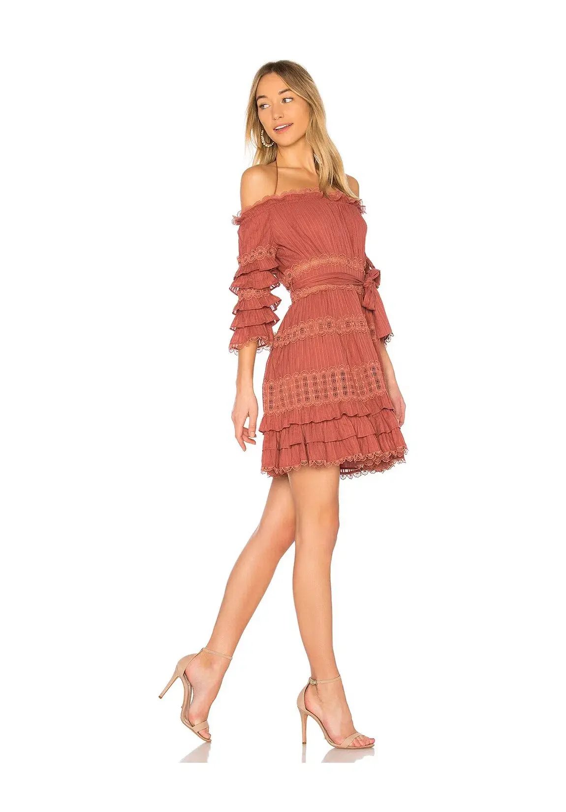 Zimmermann Corsair Frill Tier Dress in Vintage Rose Size 2/AU 12 photo 2