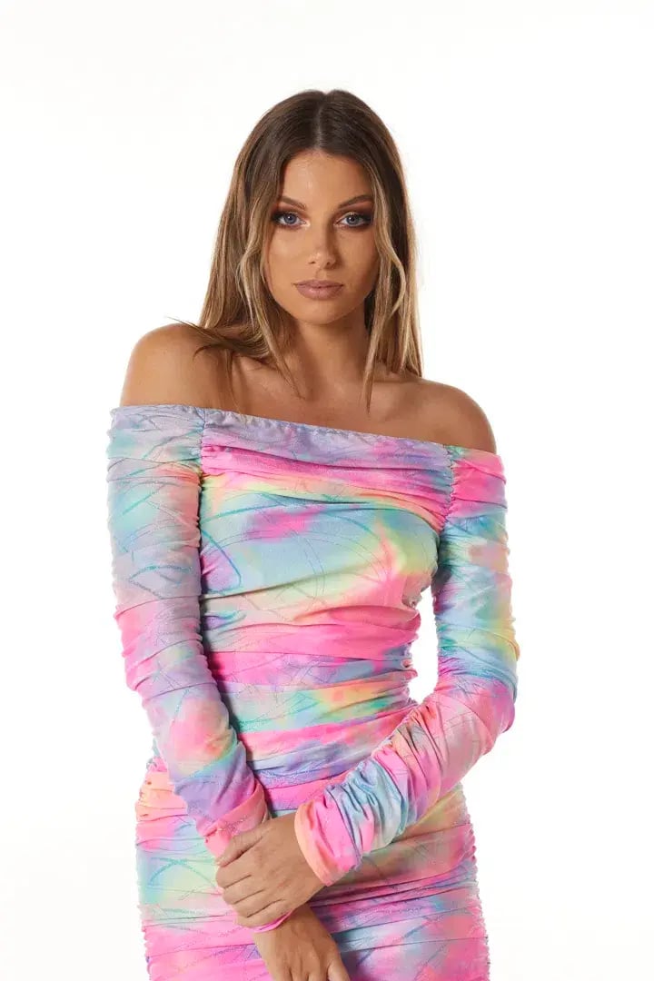 Sies Marjan Jolene Glitter Tie Dye Mini Dress Multi Size 8 photo 2