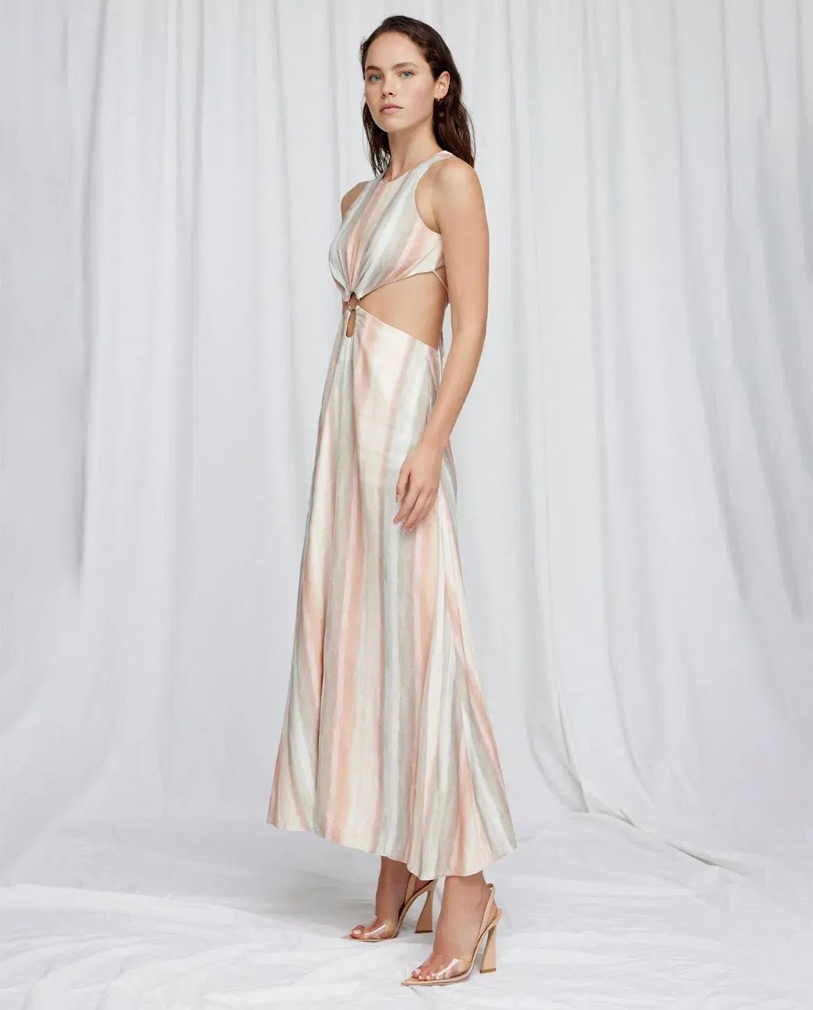 Significant Other Jessica Maxi Dress Watercolour Stripe Size 6 photo 2
