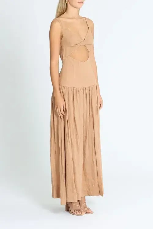 Bec & Bridge Alamos Midi Dress Brown Size AU 8 photo 2