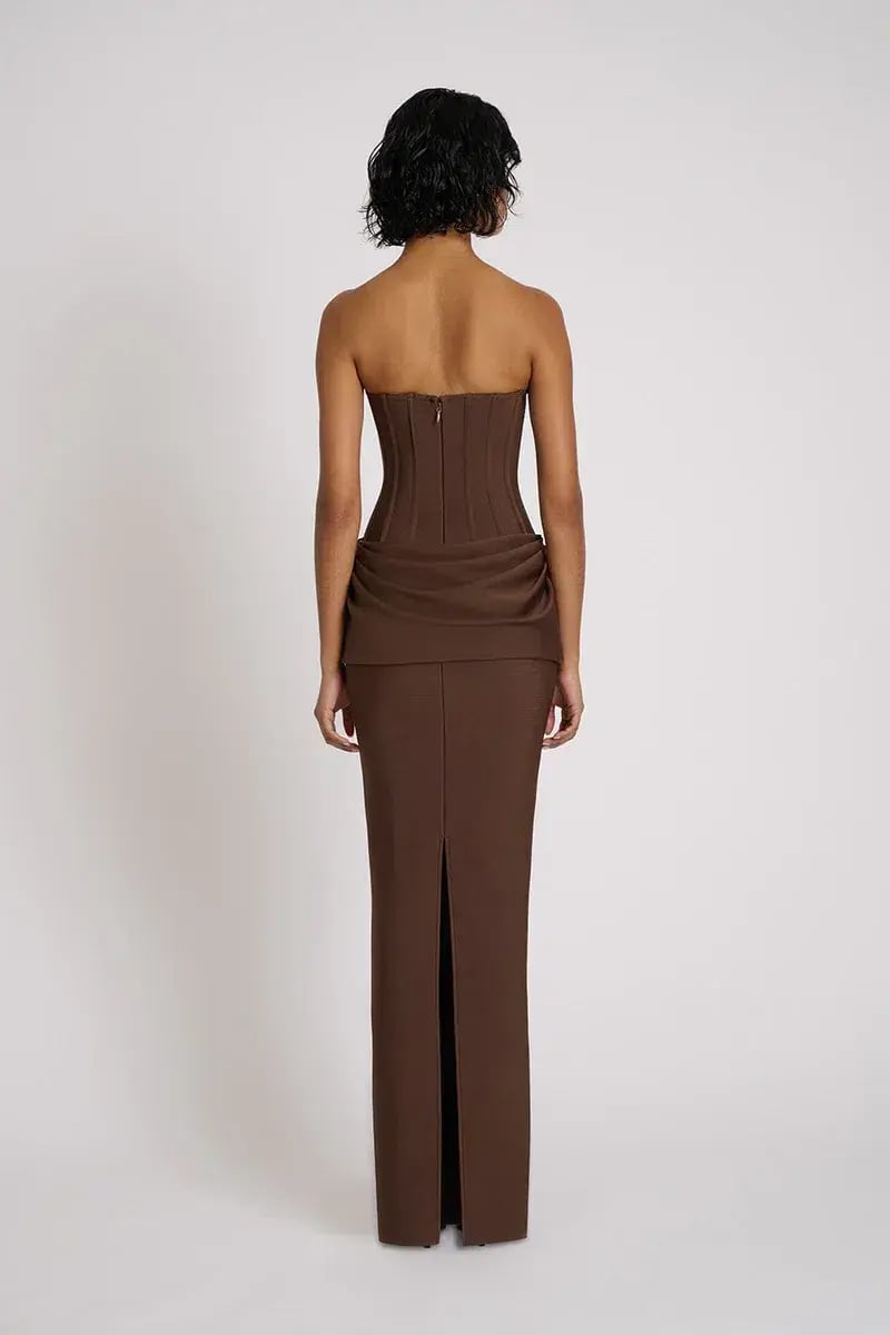 Eliya The Label Hilda Gown Maxi Brown Size L/AU 12 photo 3