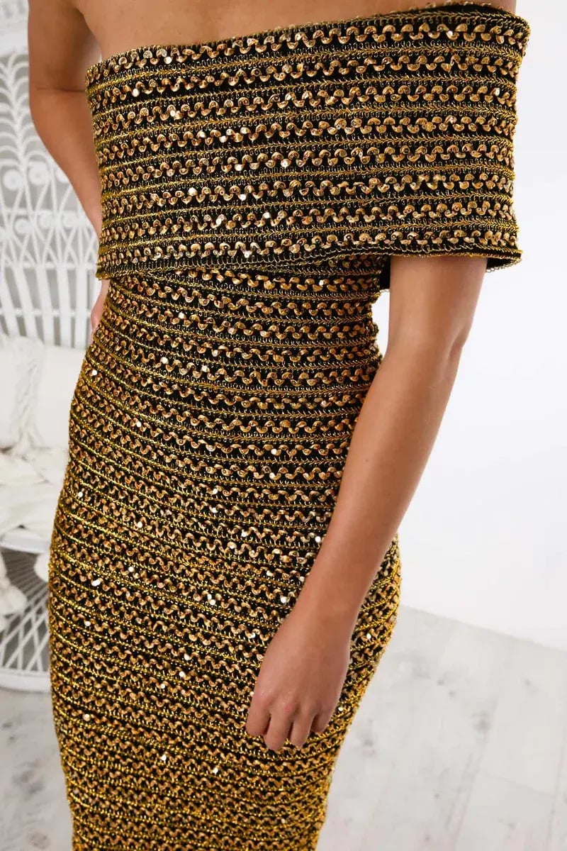 Eliya the Label Isobelle Dress Gold Size 6 photo 2