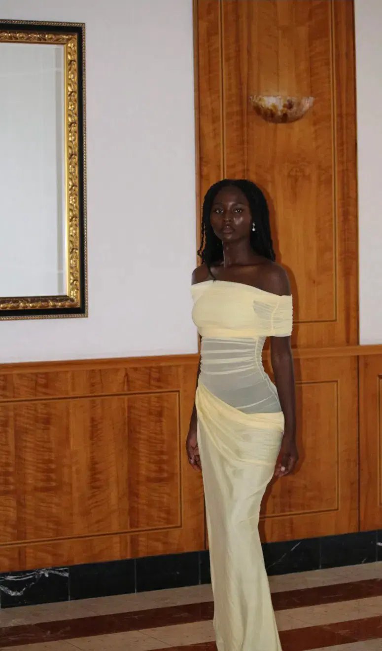 BENNI, Nico Off Shoulder Maxi Dress - Butter size 8 photo 2