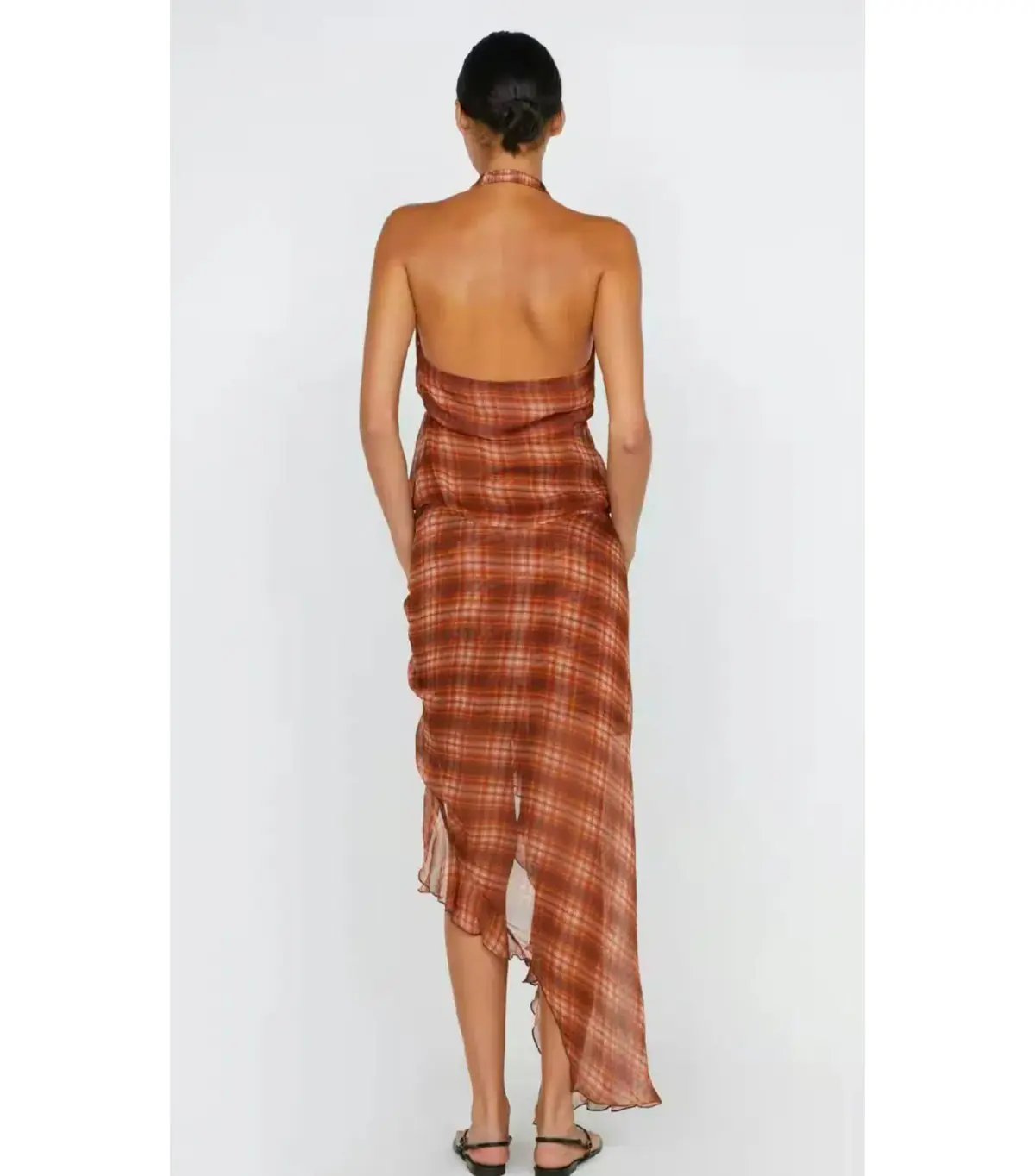 Bec And Bridge Devi Halter Top and Skirt Set in Desert Check Size AU 8 photo 2