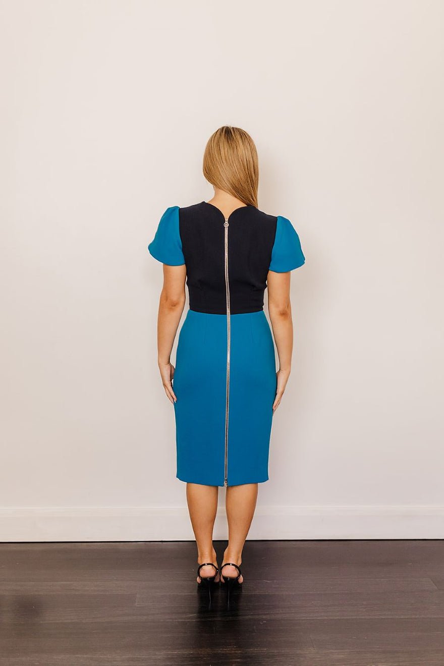 Roksanda Blue Oriel Colour-block Wool Crepe Dress photo 4