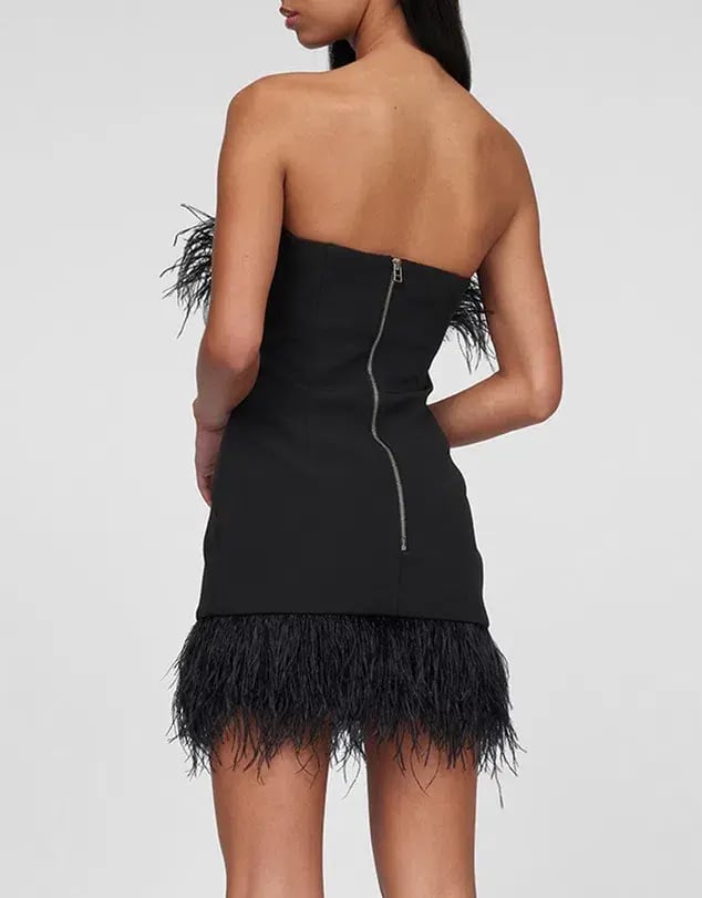 By Johnny Feather Mini Dress Black Size XS / AU 6 photo 3