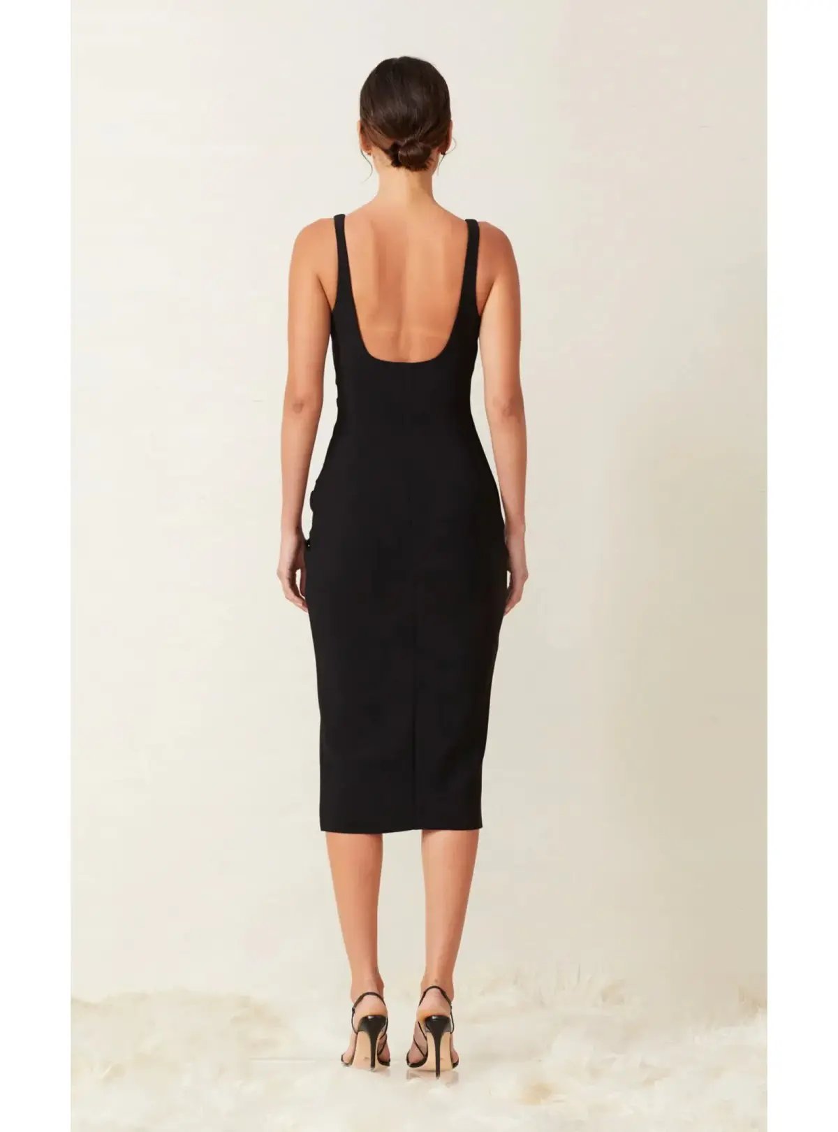 Bec & Bridge Karina Tuck Midi Dress Black Size AU 8 photo 2
