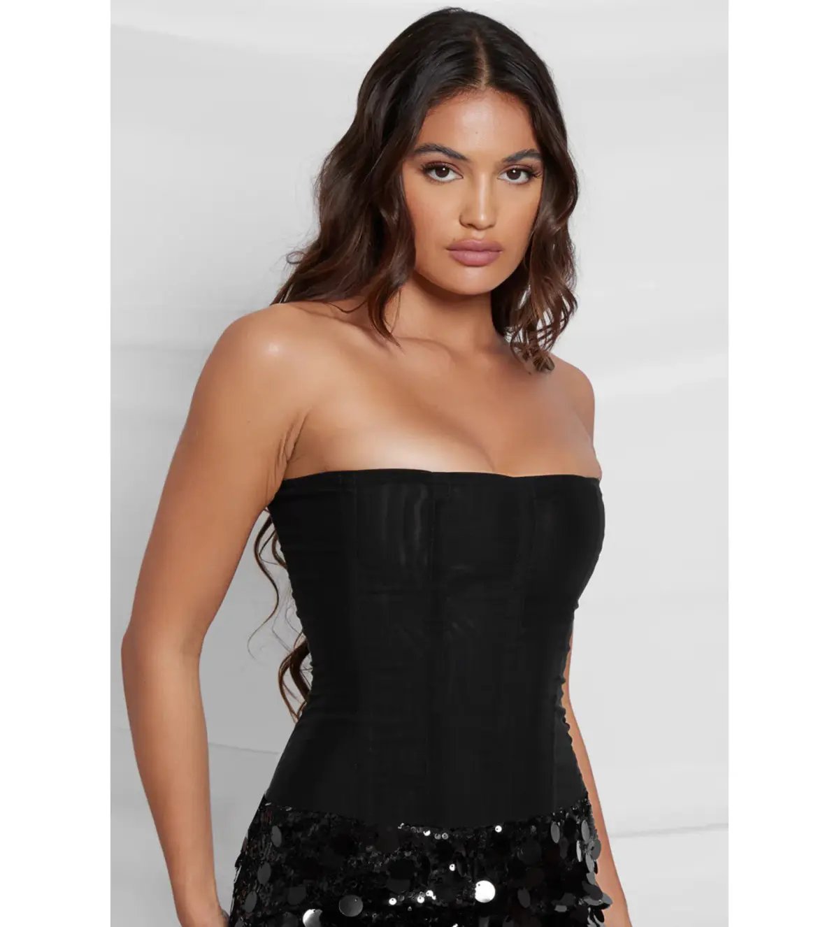Leau White Muse Mesh Corset Top in Black Size AU 12 photo 2