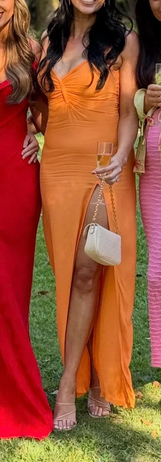 May the Label Orange Maxi dress with thigh spilt photo 3