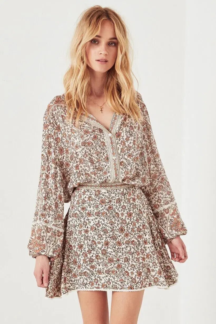 Spell and The Gypsy Jasmine Flutter Sleeve Playdress Floral Size 6 photo 3