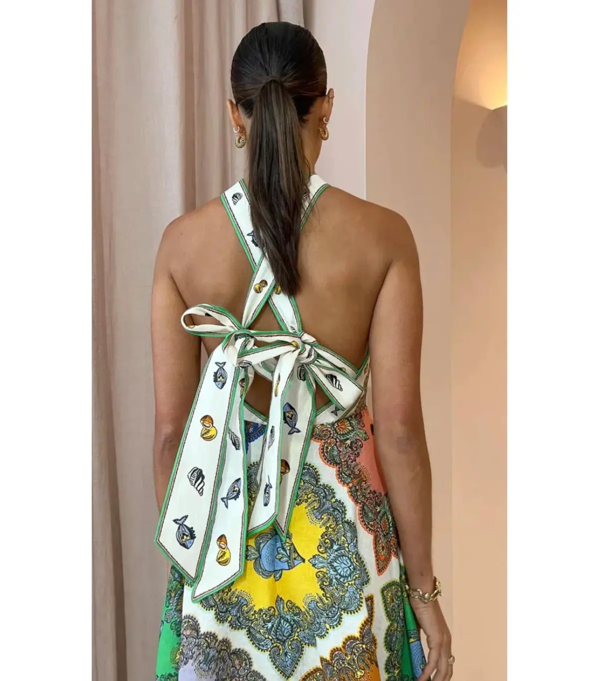 Alemais Trippy Troppo Halter Midi Dress in Multi Size AU 6 photo 4