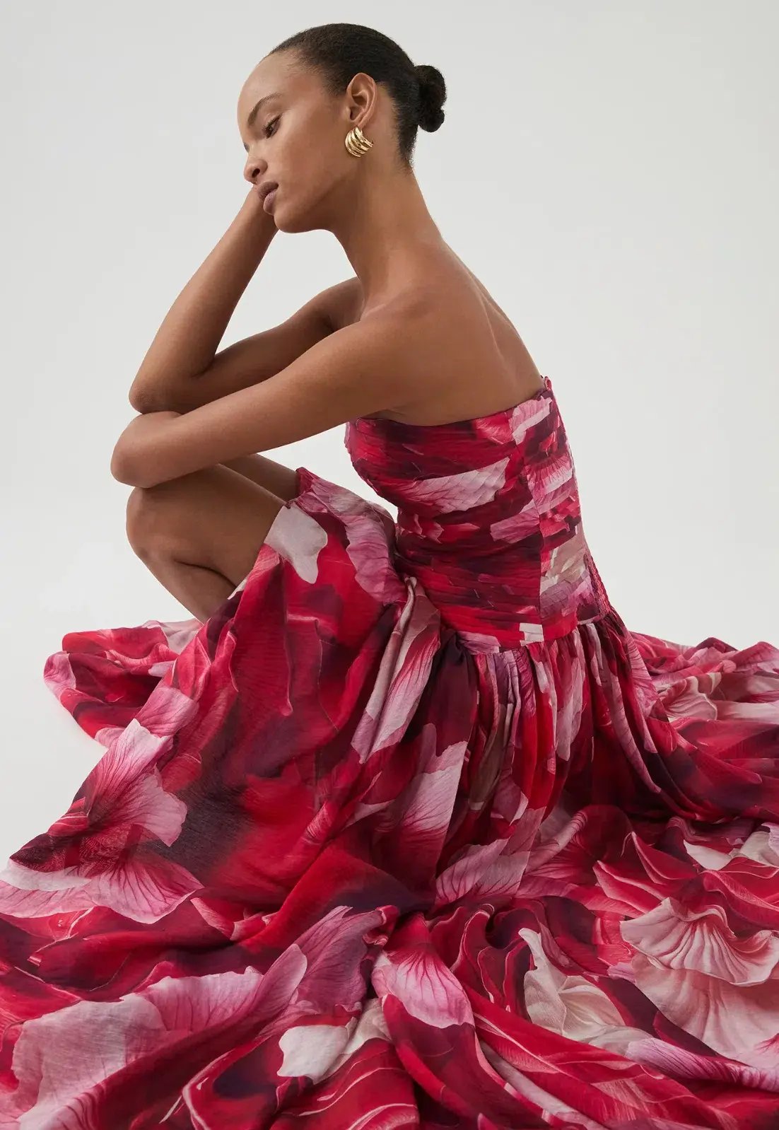 Aje Flora Maxi Gown Prismatic Floral Red Size S / AU 8 photo 4