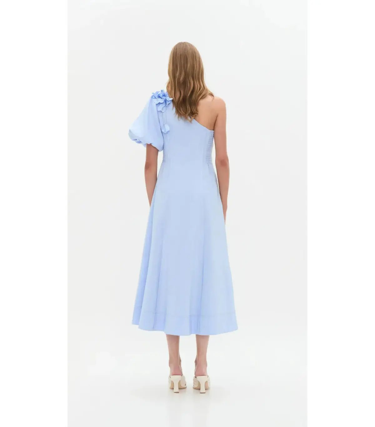 Aje Camille Midi Dress in Pale Blue Size AU 12 photo 3