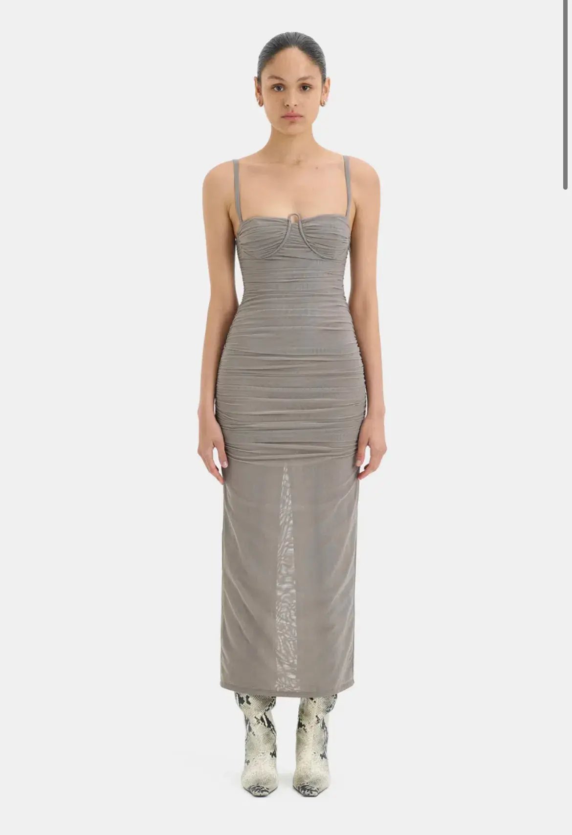 Sir The Label Jacques Gathered Midi Dress Slate Size 1 / AU 8 photo 2