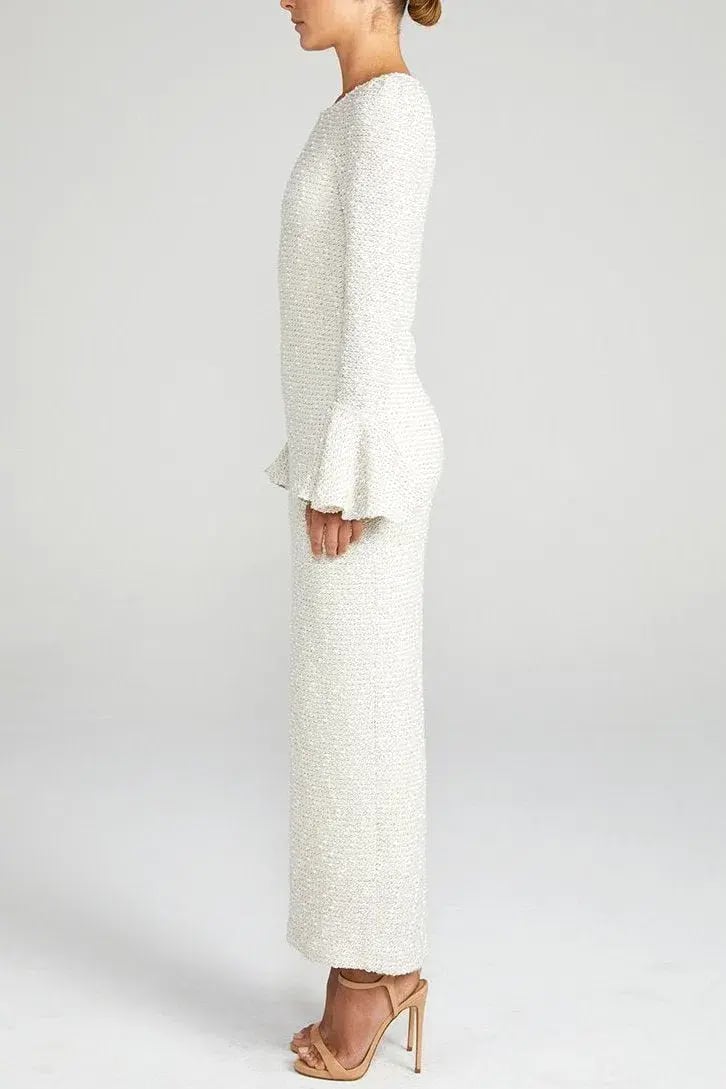 Shona Joy Aimee Frill Cuff Dress Cream Size 10 photo 2
