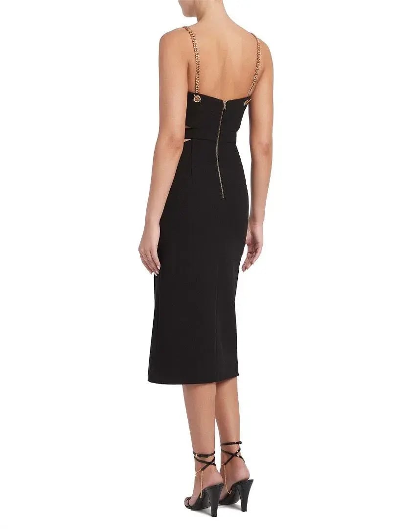 Rebecca Vallance Iman Cut Out Midi Dress Black Size 10 photo 2