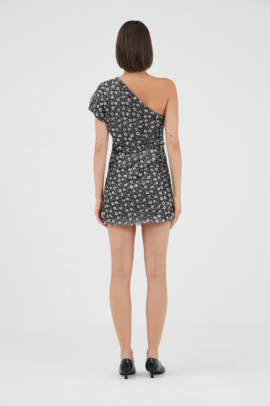 Third Form Celestial Mini Dress - Silver Sequin photo 3