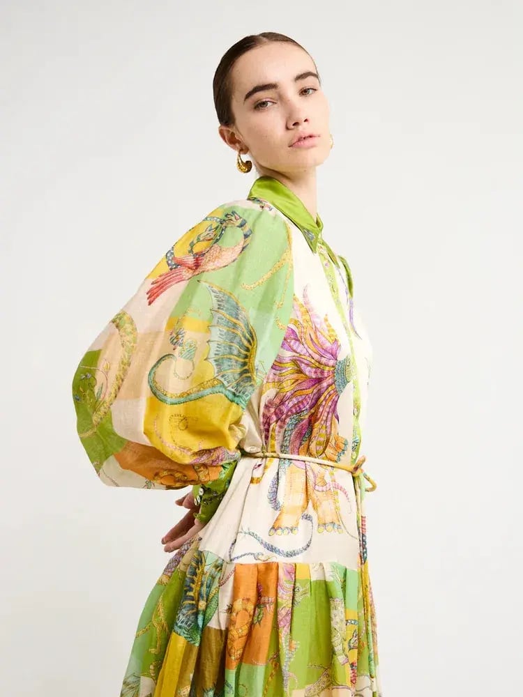 Alemais Jerome Silk Shirtdress Multi Size AU 10 photo 15