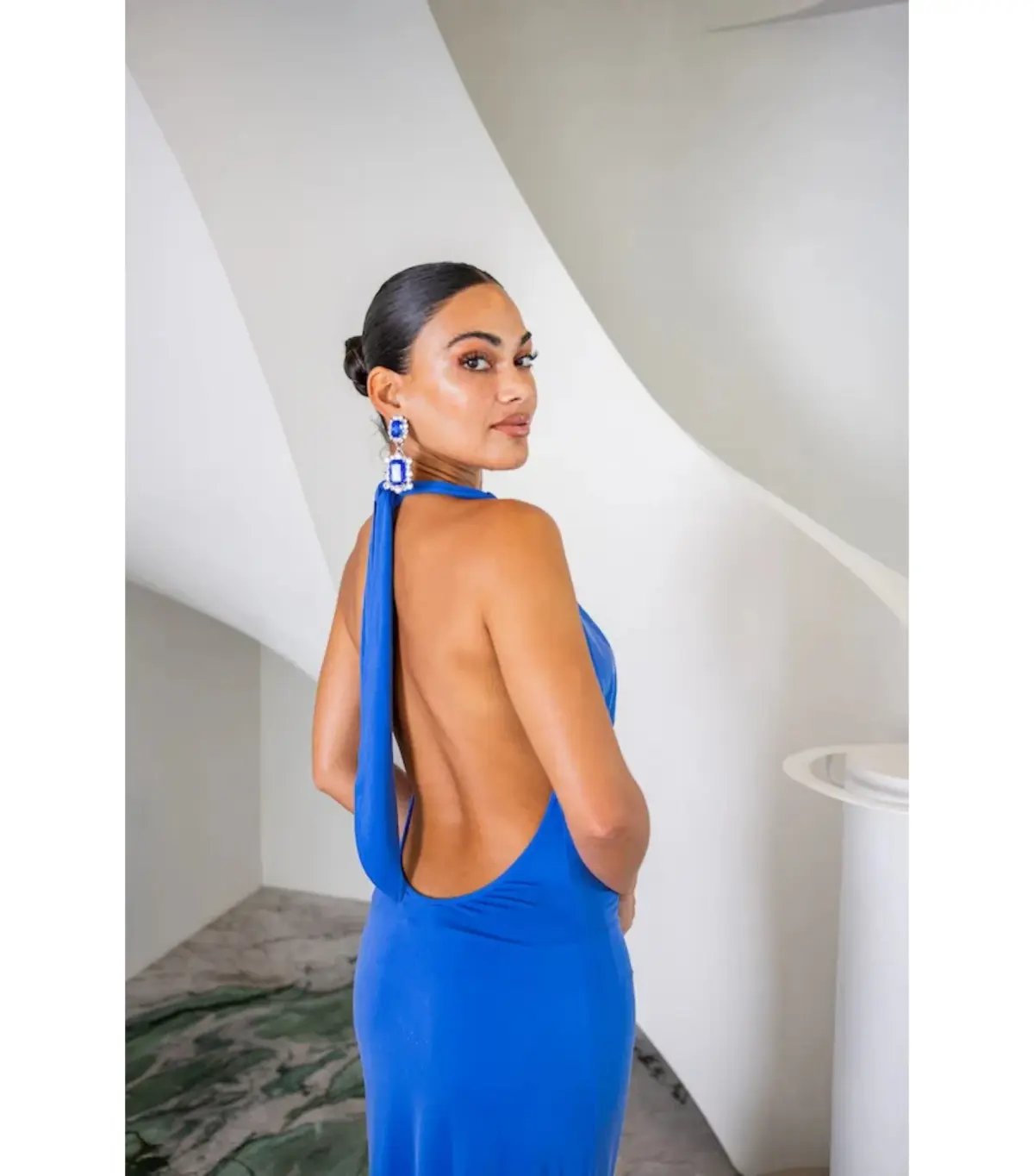 Sneaky Link Saint Plunge Maxi Dress in Sapphire Size AU 8 photo 4