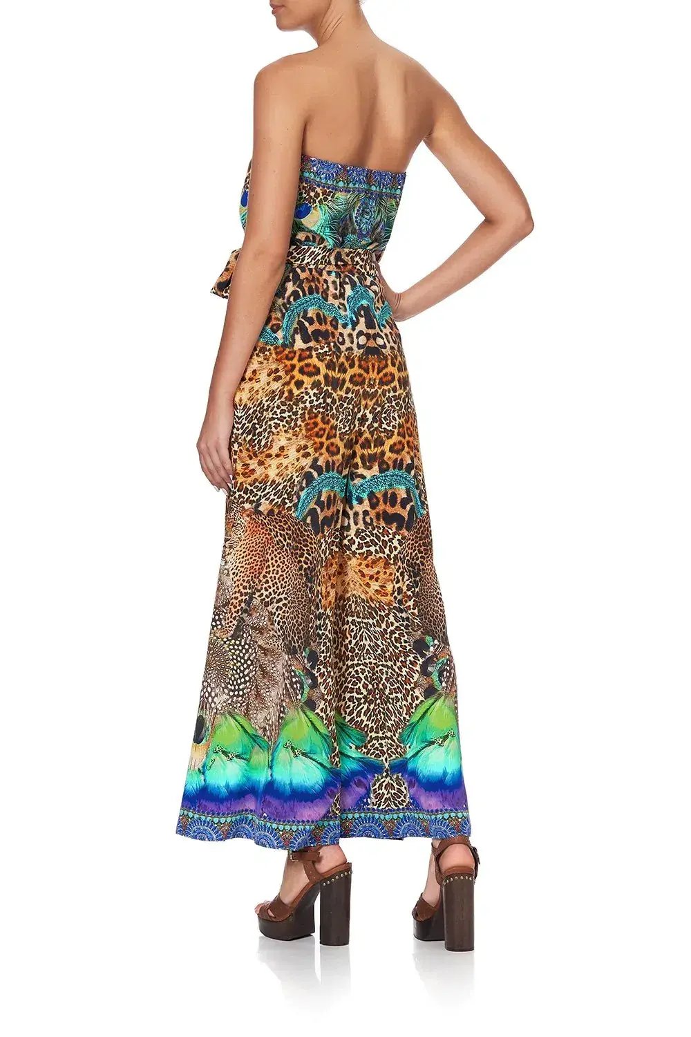 Camilla Mother Xanadu Tie Waist Strapless Jumpsuit Print Size XL photo 3