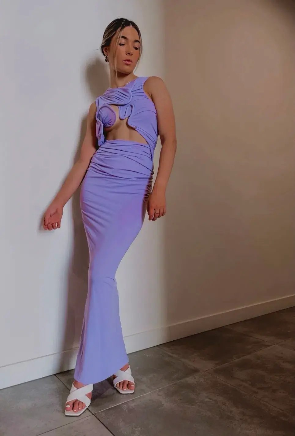 Christopher Esber Venus Tank Dress Lilac Size 10 photo 3