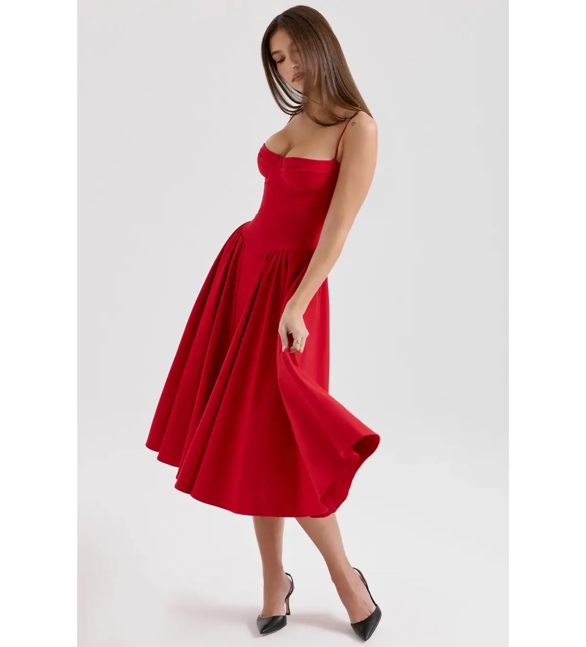 House of CB Samaria Midi Dress Red Size XS / Size 6 photo 2