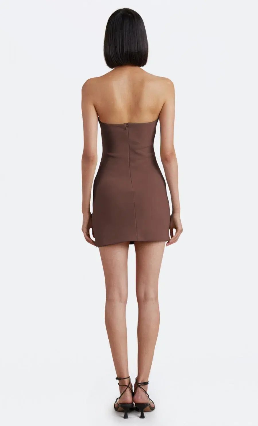 Bec & Bridge Karina Strapless Mini Dress Chocolate Brown Size 16 photo 3