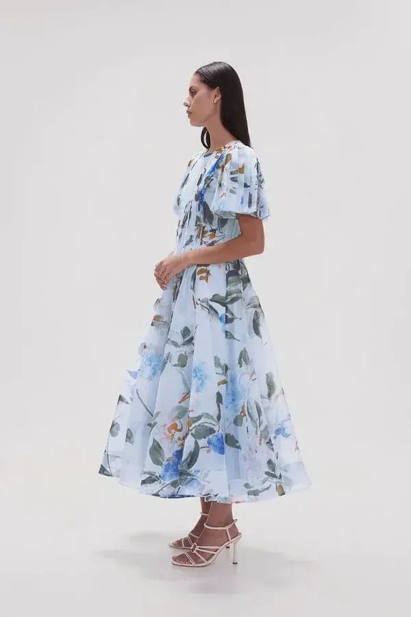Aje Nova Pleated Midi Dress in Divine Orchid Size AU 10 photo 2