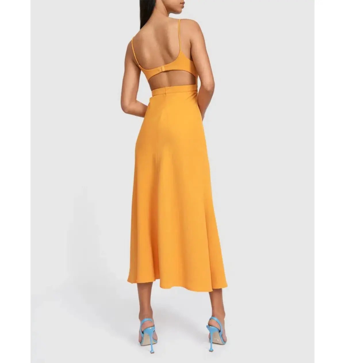 By Johnny Callia Wire Midi Dress In Apricot Orange Size AU 12 photo 8