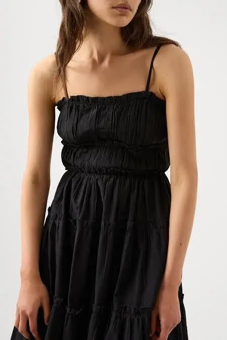 Aje Luna Tiered Maxi Dress Black Size 6 photo 2