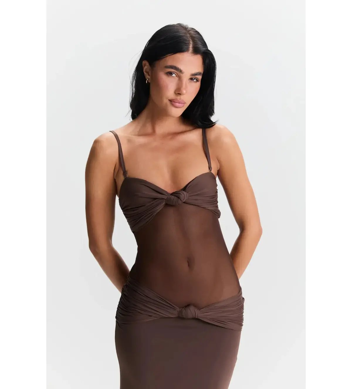 Natalie Rolt Elodie  Mini Silk Brown Size 6 photo 34
