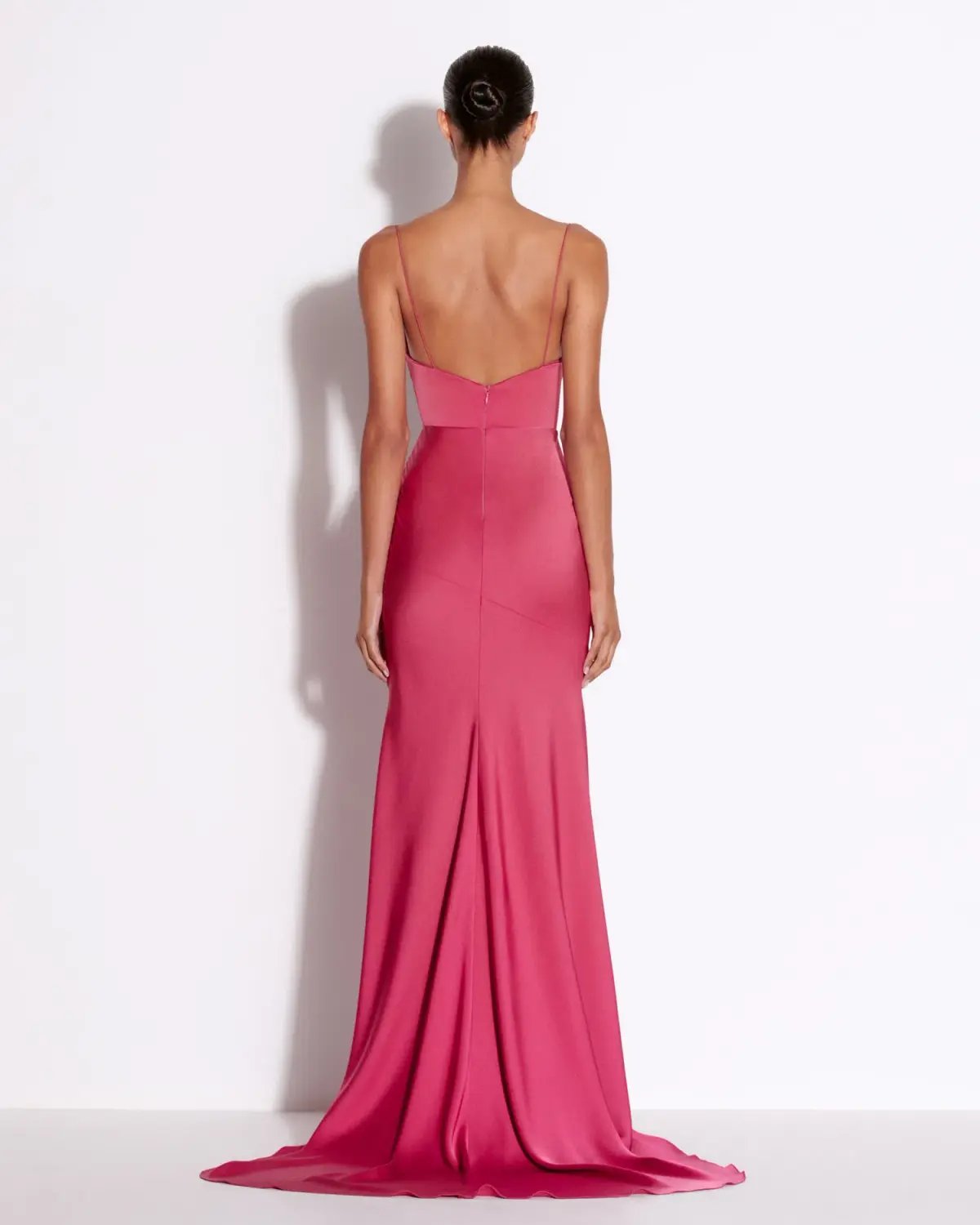 Alex Perry Bikini Cowl Drape Gown In Satin Pink Size 6 photo 2