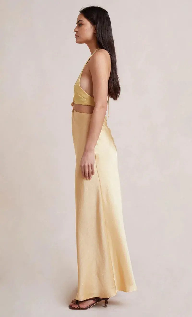 Bec & Bridge Carrie Halter Maxi Dress Yellow Size 8 photo 4