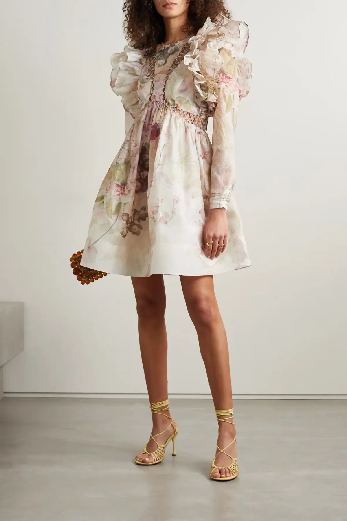 Zimmermann Dancer Laced Mini Dress Floral Size 4 / AU 16 photo 3
