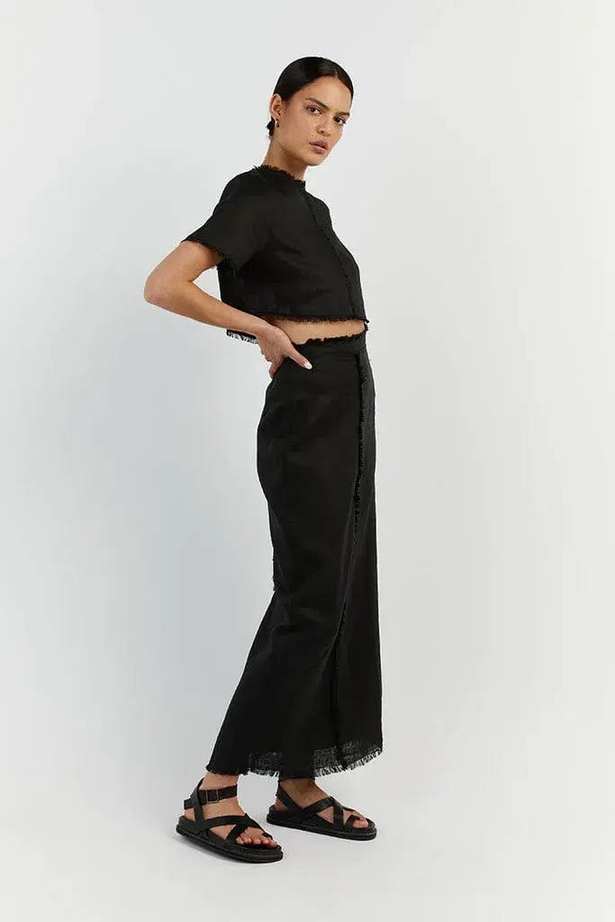Dissh Georgie Linen Fringe Sets Black Size 12 photo 2