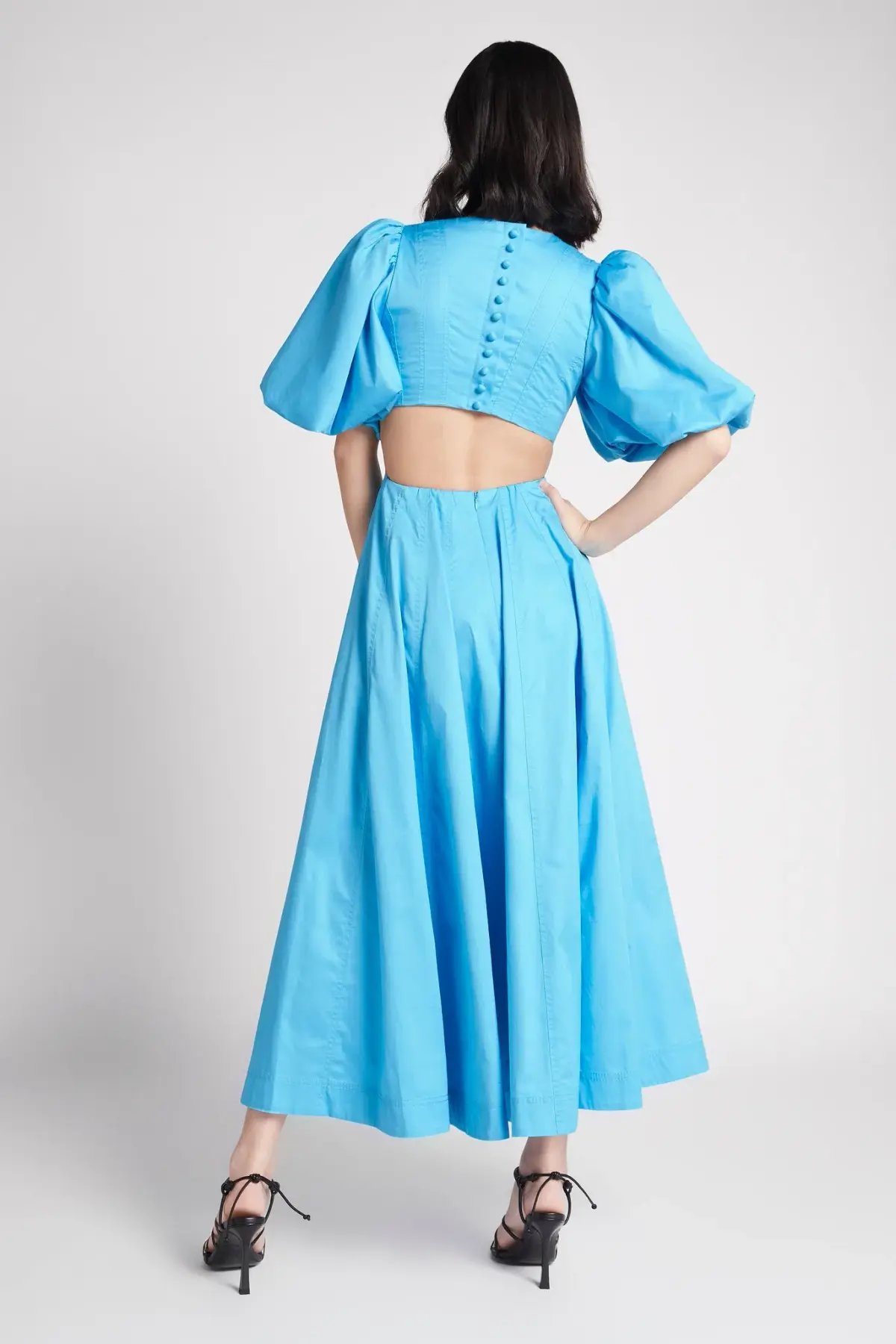 AJE Cerulean Falling Water Cut Out Midi Dress Blue Size 8 photo 3