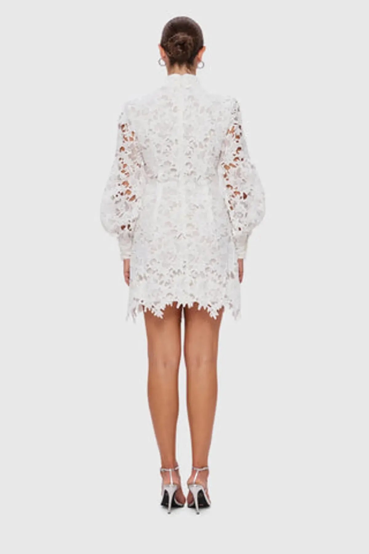 Leo Lin Isla Lace Mini Dress Snow Size 12 photo 3