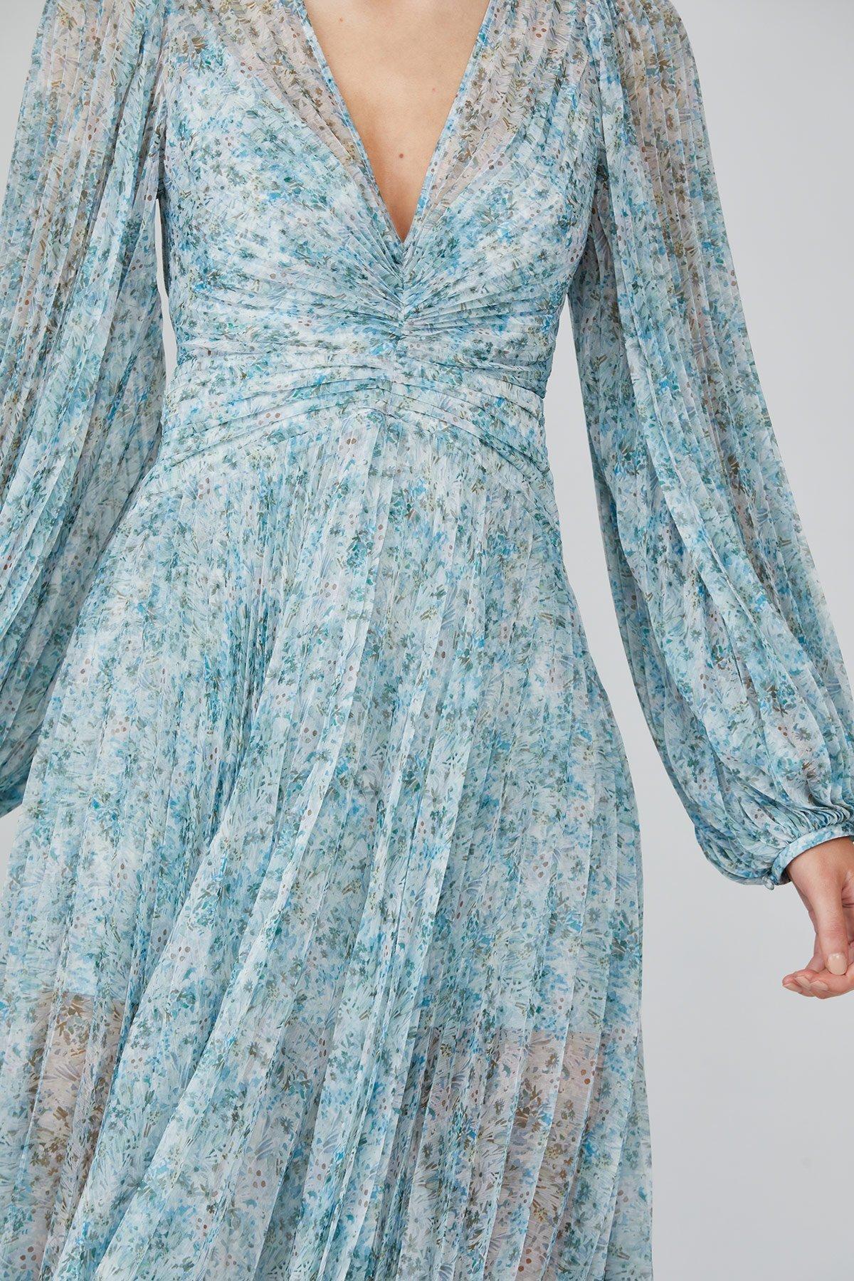 Acler Astone Midi Dress in Blue Fields Size 8 photo 2