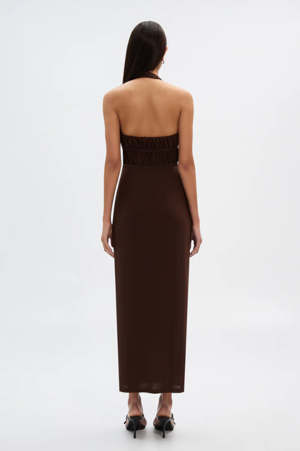MISHA CELINE MESH DRESS - ESPRESSO photo 5
