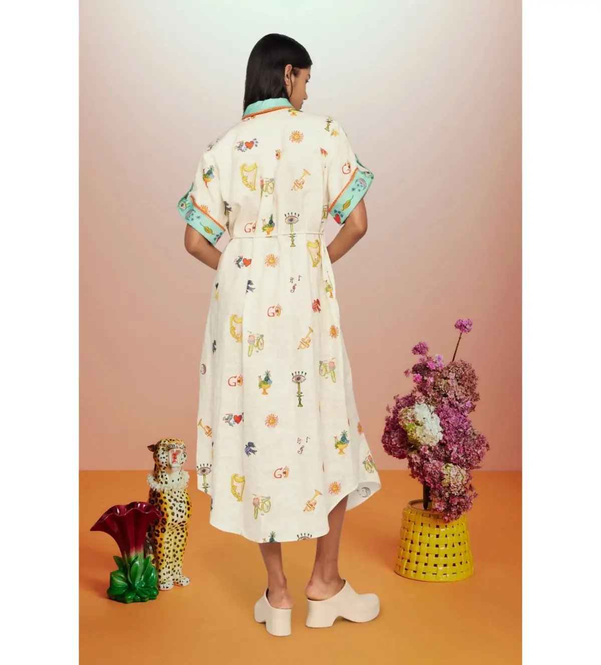 Alémais Holiday Go-to Embroidered Shirtdress Print Size AU 16 photo 4